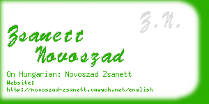 zsanett novoszad business card